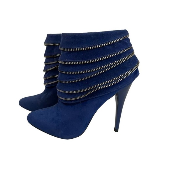 CR Luxe Blue Suede Bootie Size 5.5 - Picture 9 of 9